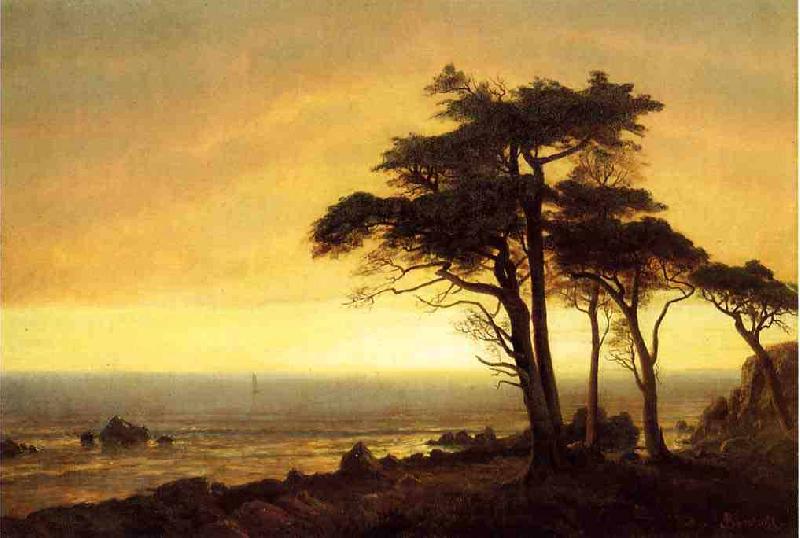 Albert Bierstadt The Sunset at Monterey Bay the California Coast